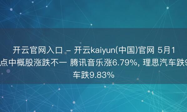 开云官网入口 - 开云kaiyun(中国)官网 5月19日热点中概股涨跌不一 腾讯音乐涨6.79%， 理思汽车跌9.83%