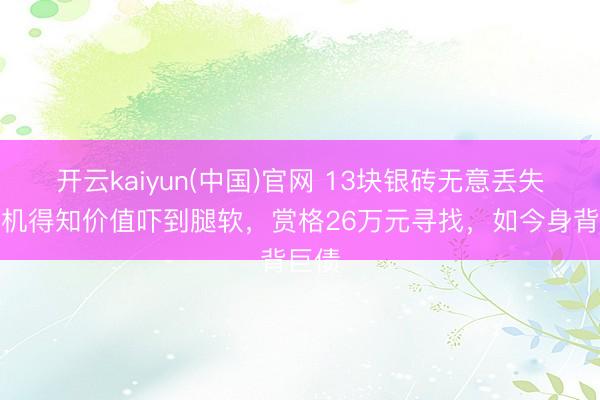 开云kaiyun(中国)官网 13块银砖无意丢失!司机得知价值吓到腿软,赏格26万元寻找,如今身背巨债