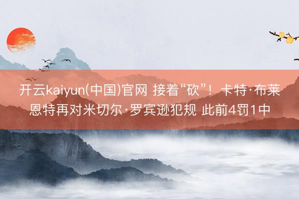 开云kaiyun(中国)官网 接着“砍”！卡特·布莱恩特再对米切尔·罗宾逊犯规 此前4罚1中