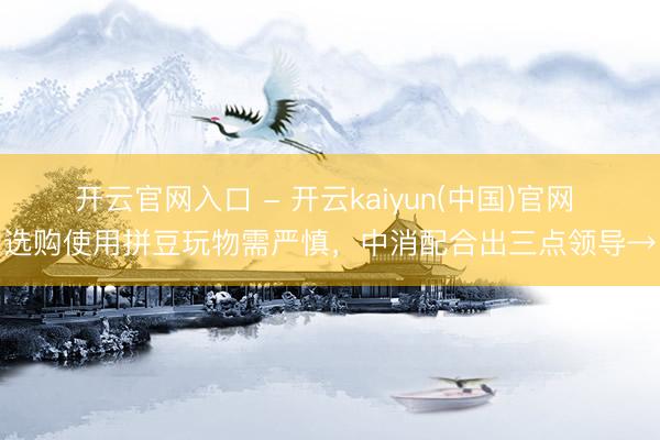 开云官网入口 - 开云kaiyun(中国)官网 选购使用拼豆玩物需严慎，中消配合出三点领导→
